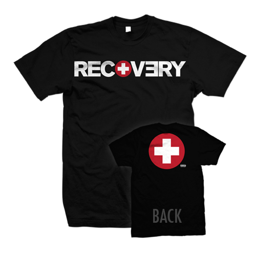 "Recovery" unisex t-shirt with front and back logos